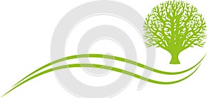 Tree, gardener logo, alternative practitioner and gardener, massage and physiotherapy, wellness and alternative