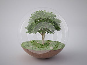 Tree in glass ball photo