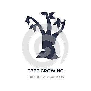 tree growing icon on white background. Simple element illustration from Nature concept