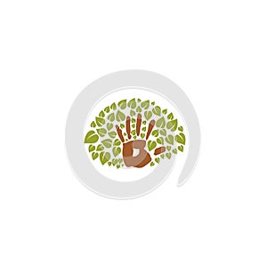 Tree hand logo isolated on white background