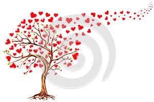 Tree of hearts, valentines day background photo