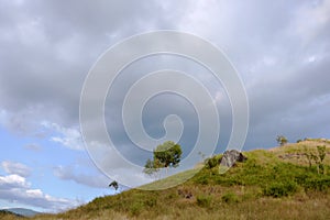 Tree on hill at Khao Lon mountain in Thailand