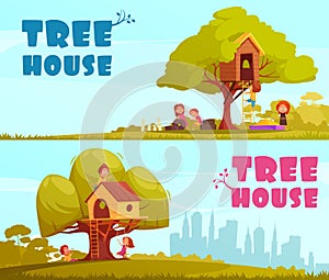 Tree House Children Horizontal Banners