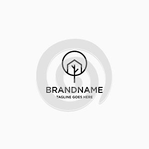 Tree House Logo Icon Design Template Vector Illustration