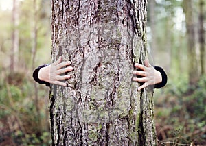 Tree hugging, love nature