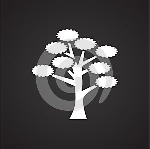 Tree icon on black background for graphic and web design, Modern simple vector sign. Internet concept. Trendy symbol for website