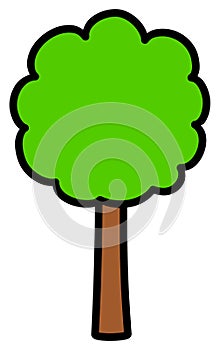 Tree icon. Cartoon vector illustration isolated on white