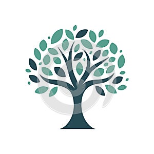 Tree icon. Cute tree icon on white background.