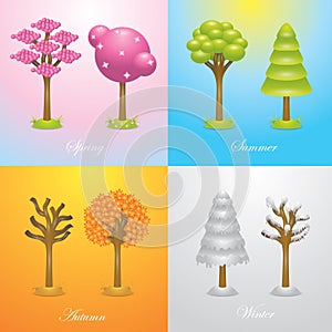 Tree icon of four season