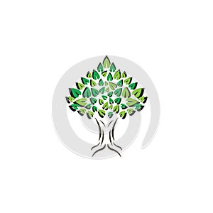 Tree icon logo template vector illustration design