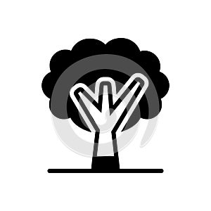 Black solid icon for Tree, nature and environment