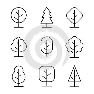 Tree icon outline