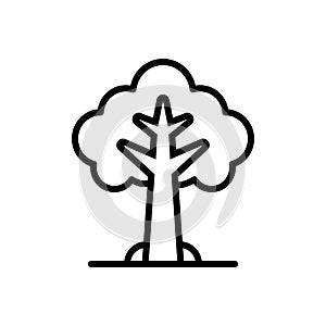 Black line icon for Tree, plant and nature