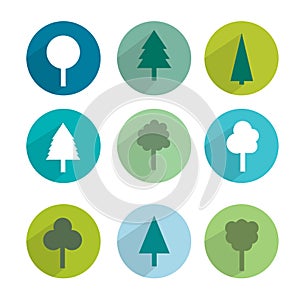Tree icon set.