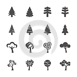 Tree icon set, vector eps10