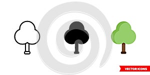 Tree icon of 3 types. Isolated vector sign symbol.