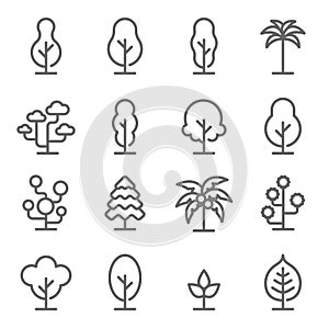 tree icon vector set. Contains such icon as organic, botany, coconut, plant and more. Editable stroke