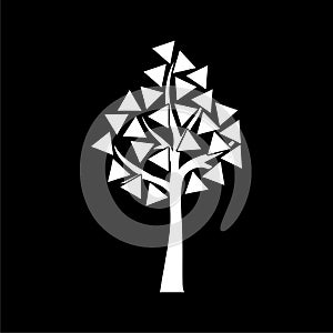 Tree Icon Web design isolated on dark background