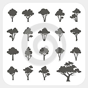 Tree icons set, EPS10, Don\'t use transparency