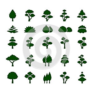 Tree icons set vector image