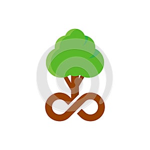Tree Infinity Head Logo Icon Design