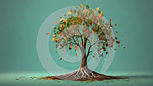 A tree that initially has weak and withered roots slowly grows and strengthens as the persons selfesteem and selfconcept