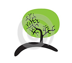 Tree, isolated white background, vector