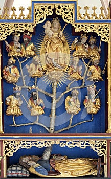 Tree of Jesse, altar in chapel Amorsbrunn in Amorbach, Germany