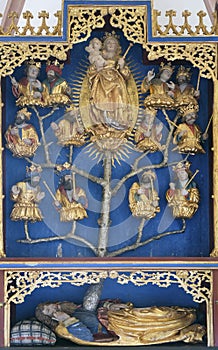 Tree of Jesse, altar in chapel Amorsbrunn in Amorbach, Germany
