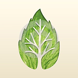 Tree leaf concept design for environment help