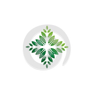 Tree leaf vector design eco friendly concept logo