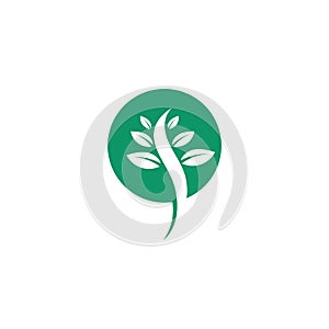 Tree leaf vector design eco friendly concept logo