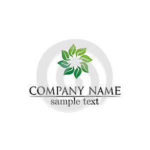 Tree leaf vector design eco friendly concept logo