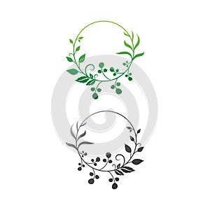 Tree leaf vector and green logo design friendly concept