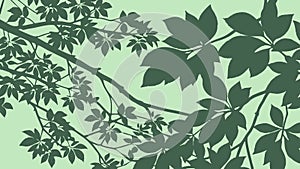 Tree Leaves Foliage Pattern, vector design Generative AI photo