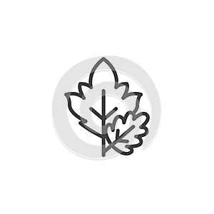 Tree leaves outline icon