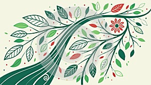 Tree with leaves pattern, nature pattern, leaf design, tree foliage, foliage pattern vector design Generative AI photo