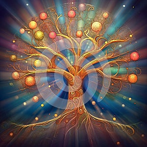 The tree of life abstract colorful ilustration photo