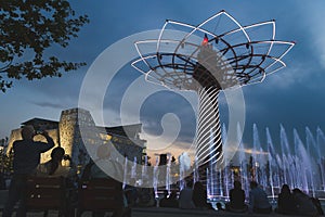 Tree of Life in the evening at Expo 2015 in Milan, Italy