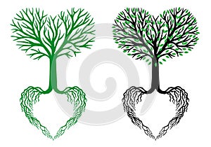 Tree of life, heart tree, vector