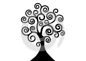 Tree of life icon, Tree natural logo and black tree ecology illustration symbol icon vector design isolated on white background