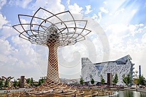 The Tree of Life and the Italian pavilion at EXPO 2015 in Milan, Italy