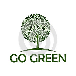 Tree life logo design elements. Go green logo template icon vector