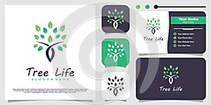Tree life logo with modern concept Premium Vector