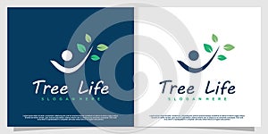 Tree life logo with modern human style Premium Vector part 1