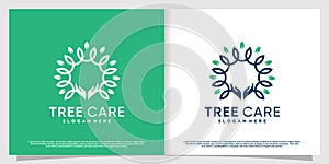 Tree life logo with modern human style Premium Vector part 2