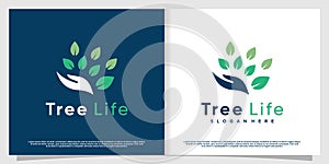 Tree life logo with modern human style Premium Vector part 3