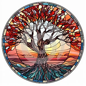Tree of Life stained glass symbol
