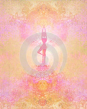 Tree of Life Women Yoga grunge Poster