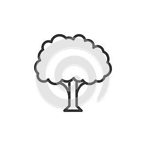 Tree line icon, outline vector sign, linear style pictogram isolated on white.